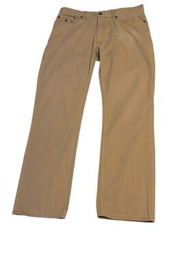 Vintage Polo Ralph Lauren Authentic Dungarees Khaki Pants 34x32 Leather Patch